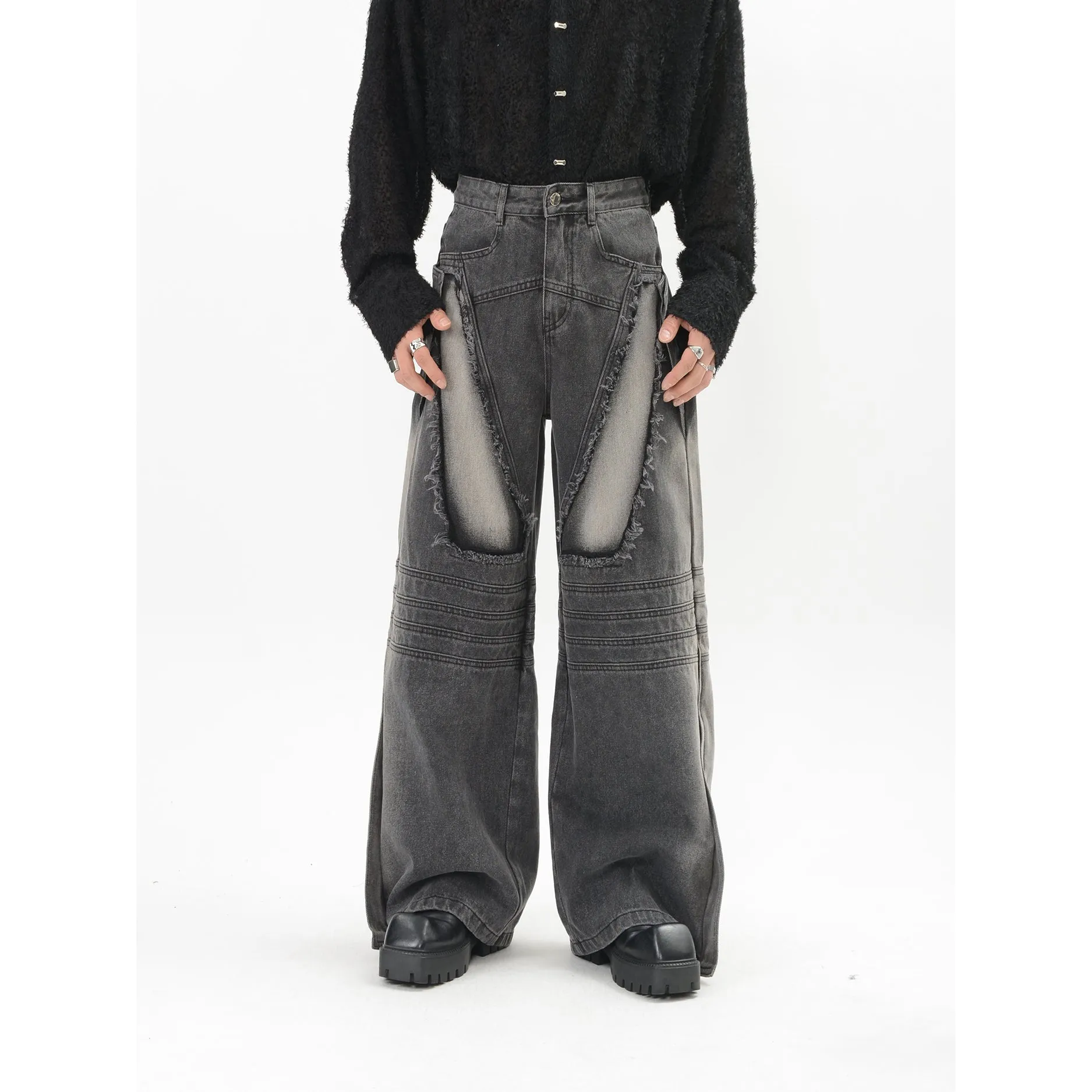 【24s Sep.】Distressed Wide Leg Jeans