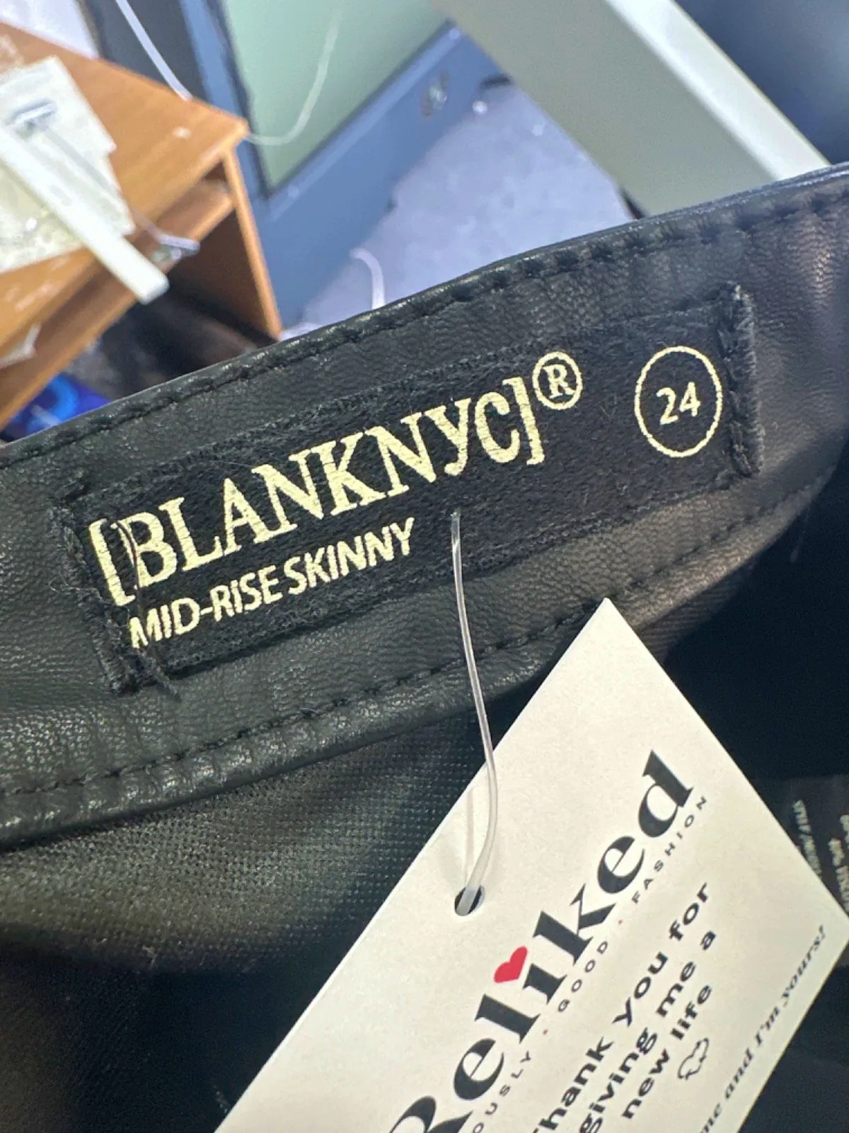 BLANKNYC Black Mid-Rise Skinny Jeans W24