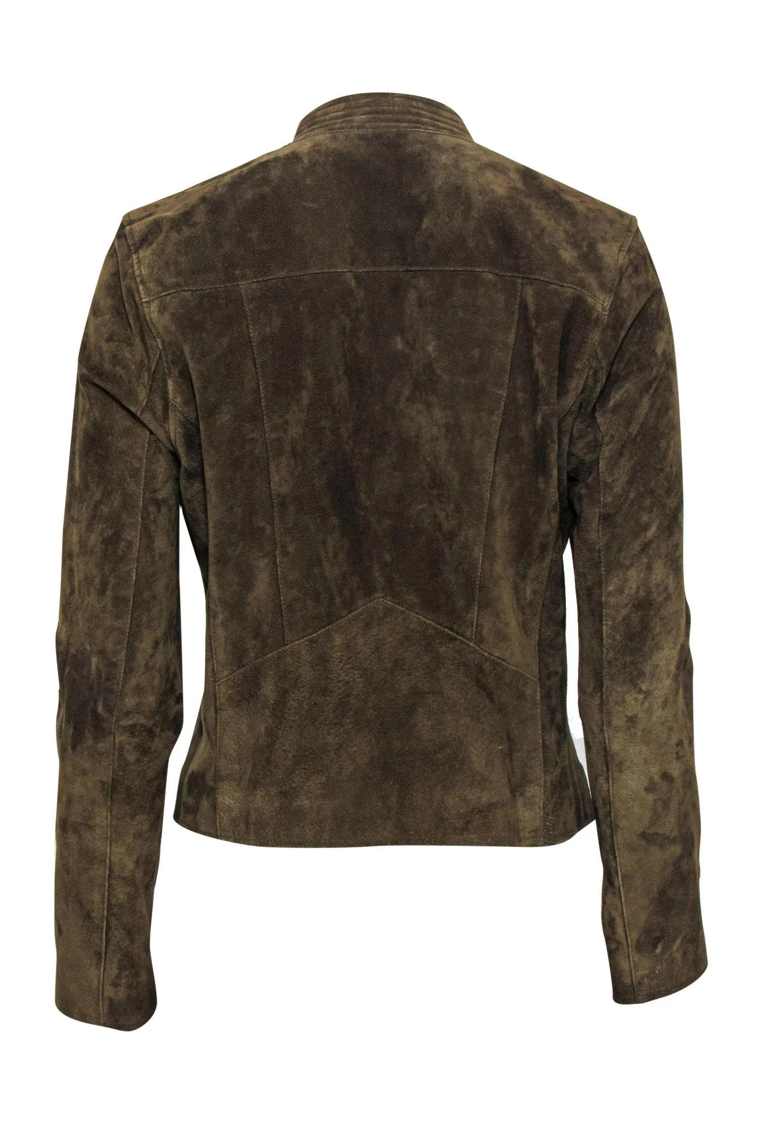 BLANKNYC - Olive Green Suede Moto-Style Jacket Sz S