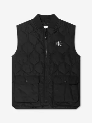 Calvin Klein Boys Quilted Vest in Black