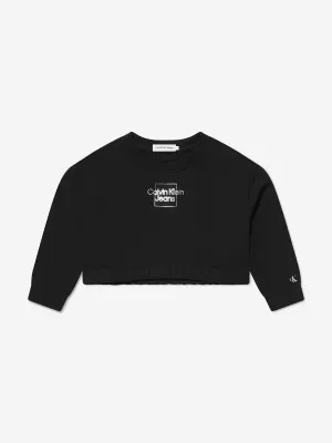 Calvin Klein Girls Organic Cotton Box Logo Sweatshirt