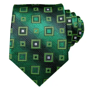 Classy Men Green Mixer Square Silk Tie