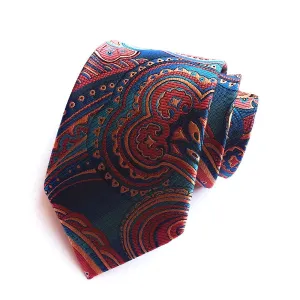 Classy Men Teal Silk Paisley Tie