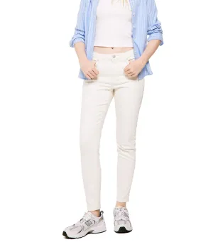 Color Slim Cropped Jeans White