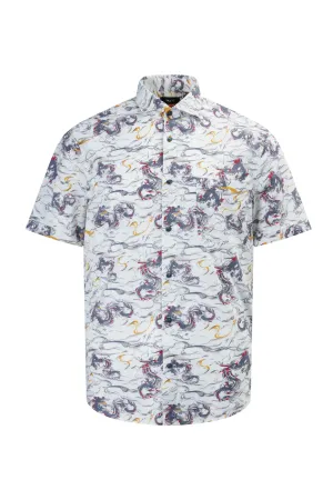 Dragon Print Casual Short Sleeve Shirt