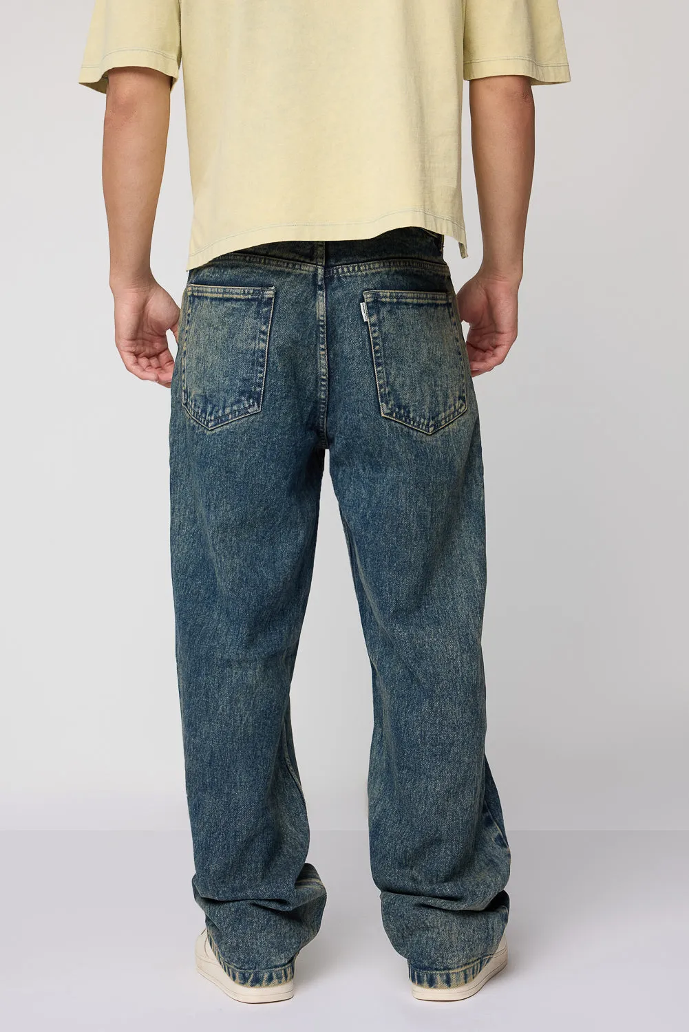 Edgy Acid Blue Men's Straight Fit Jeans