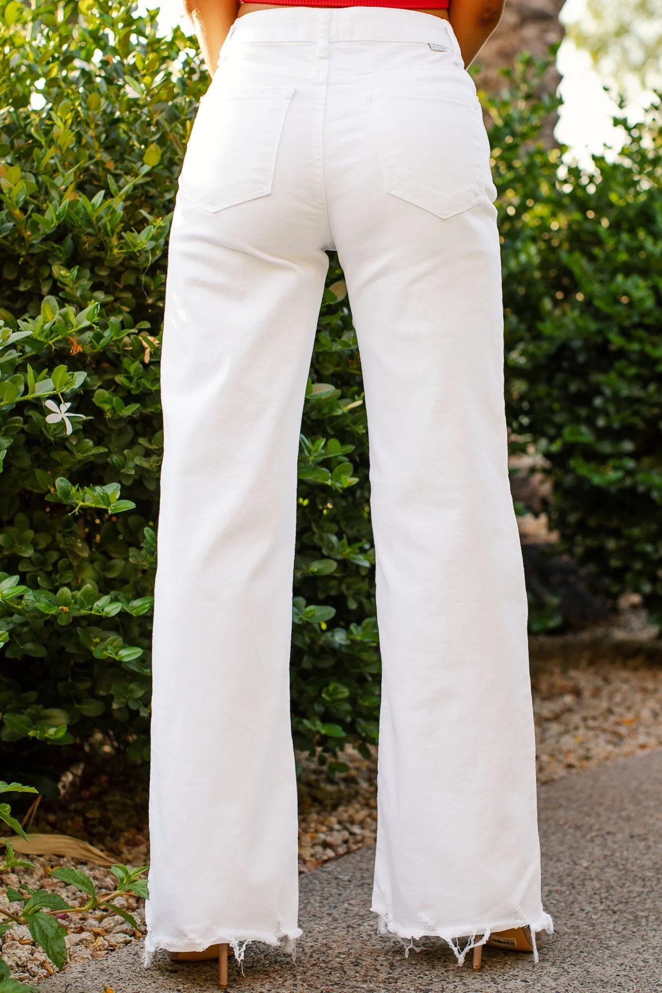 Elizabeth Distressed White Jeans