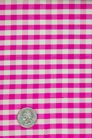 Fuchsia Gingham Shantung 607 Fabric