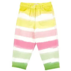 Girls Multi Stripe Cotton Jeans