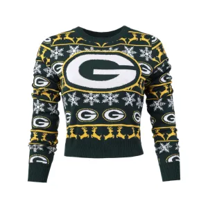 Green Bay Packers Ugly Crop Top Sweater, Women's