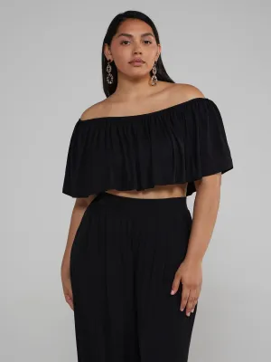 Jonna Off Shoulder Ruffle Crop Top