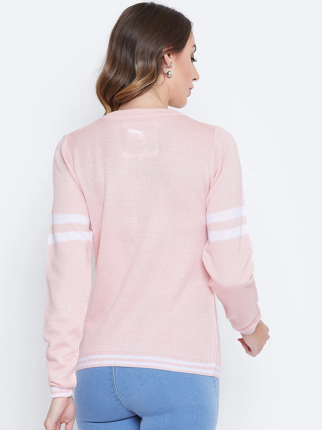 JUMP USA Women Pink Solid Sweaters