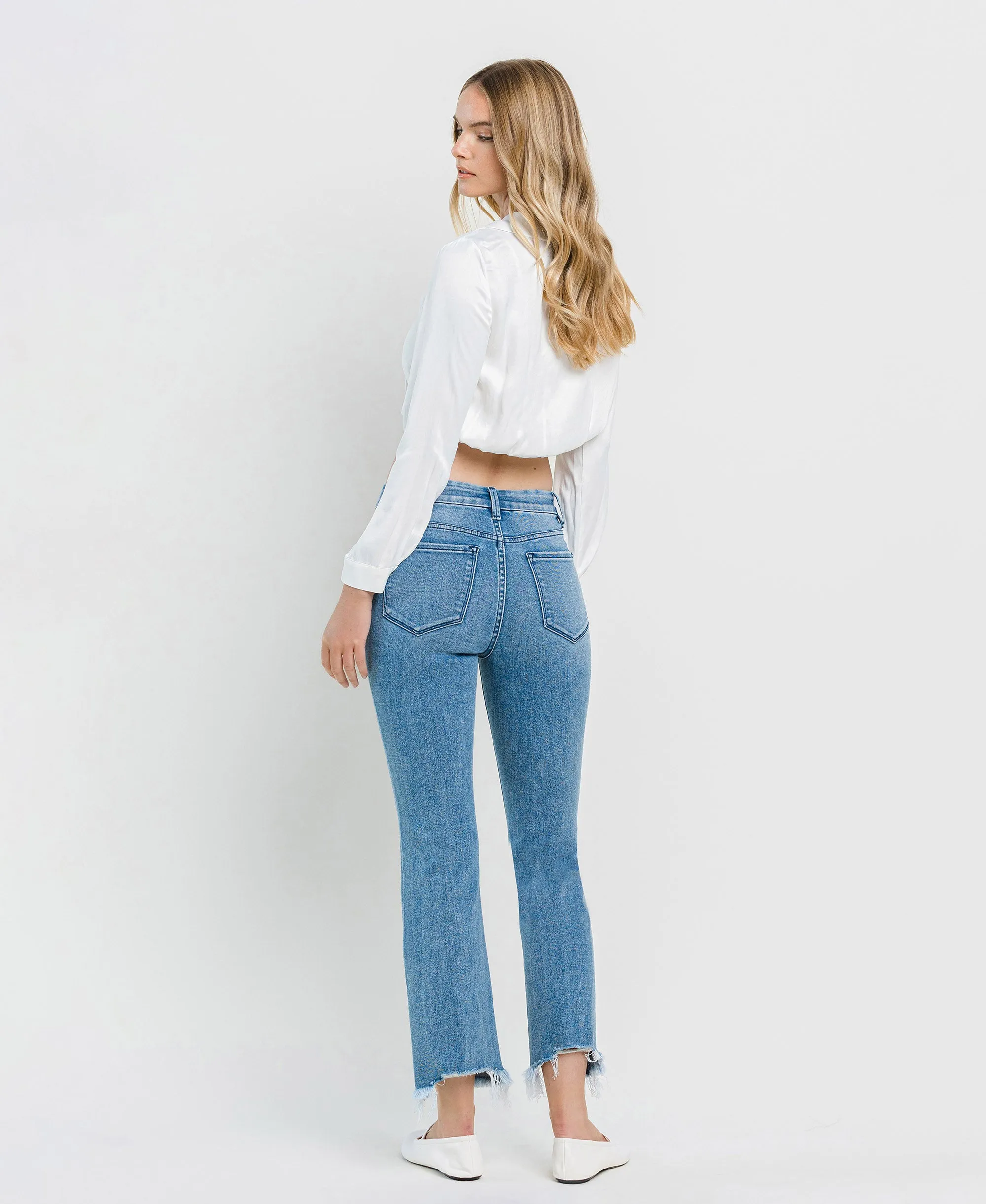 Light Bright - High Rise Seamless Waistband Kick Flare Jeans