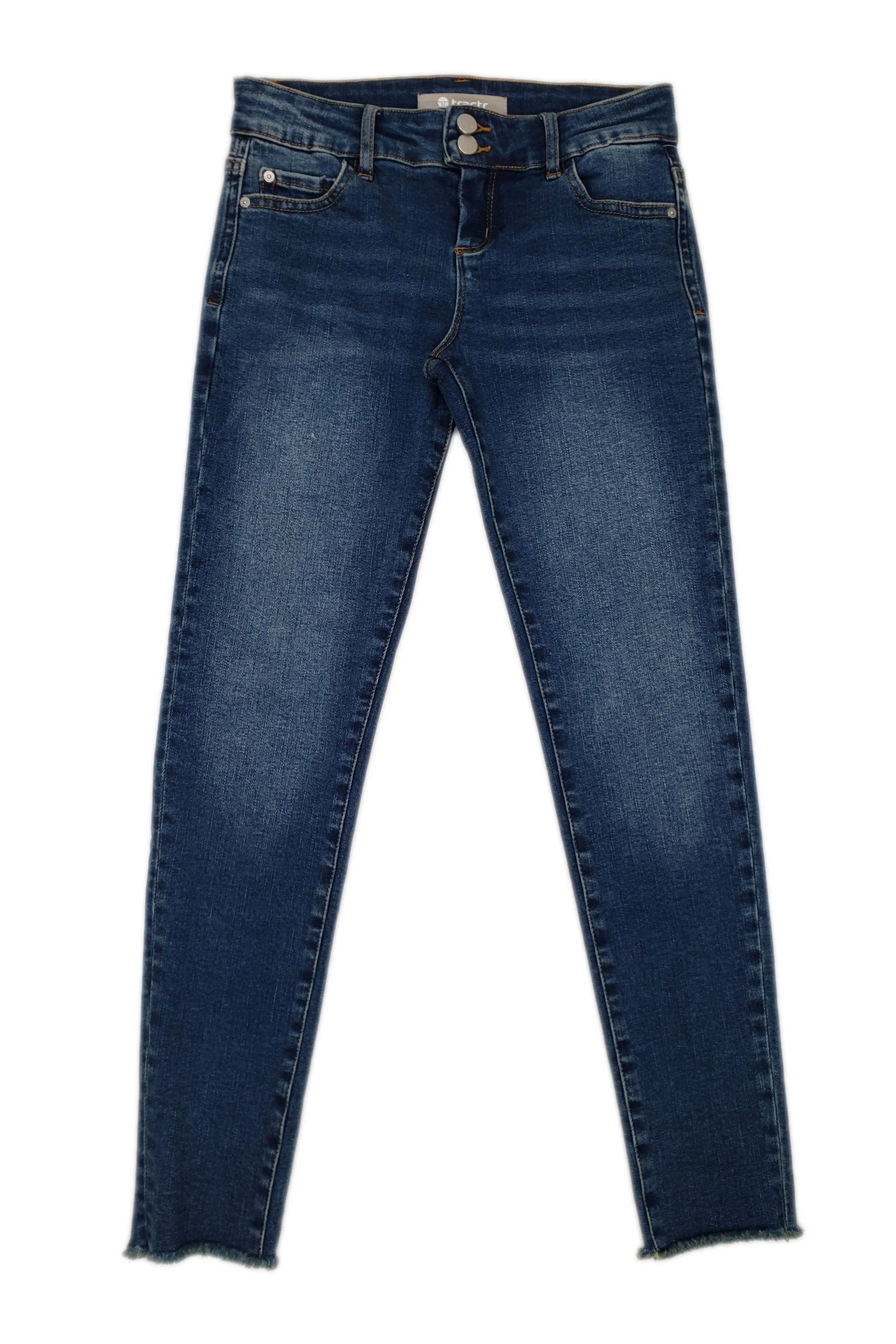 Low Rise Fray Hem Crop Skinny In Indigo