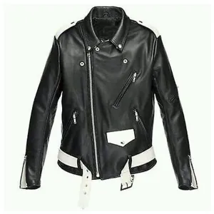 Men Black Brando Motorcycle Leather Jacket