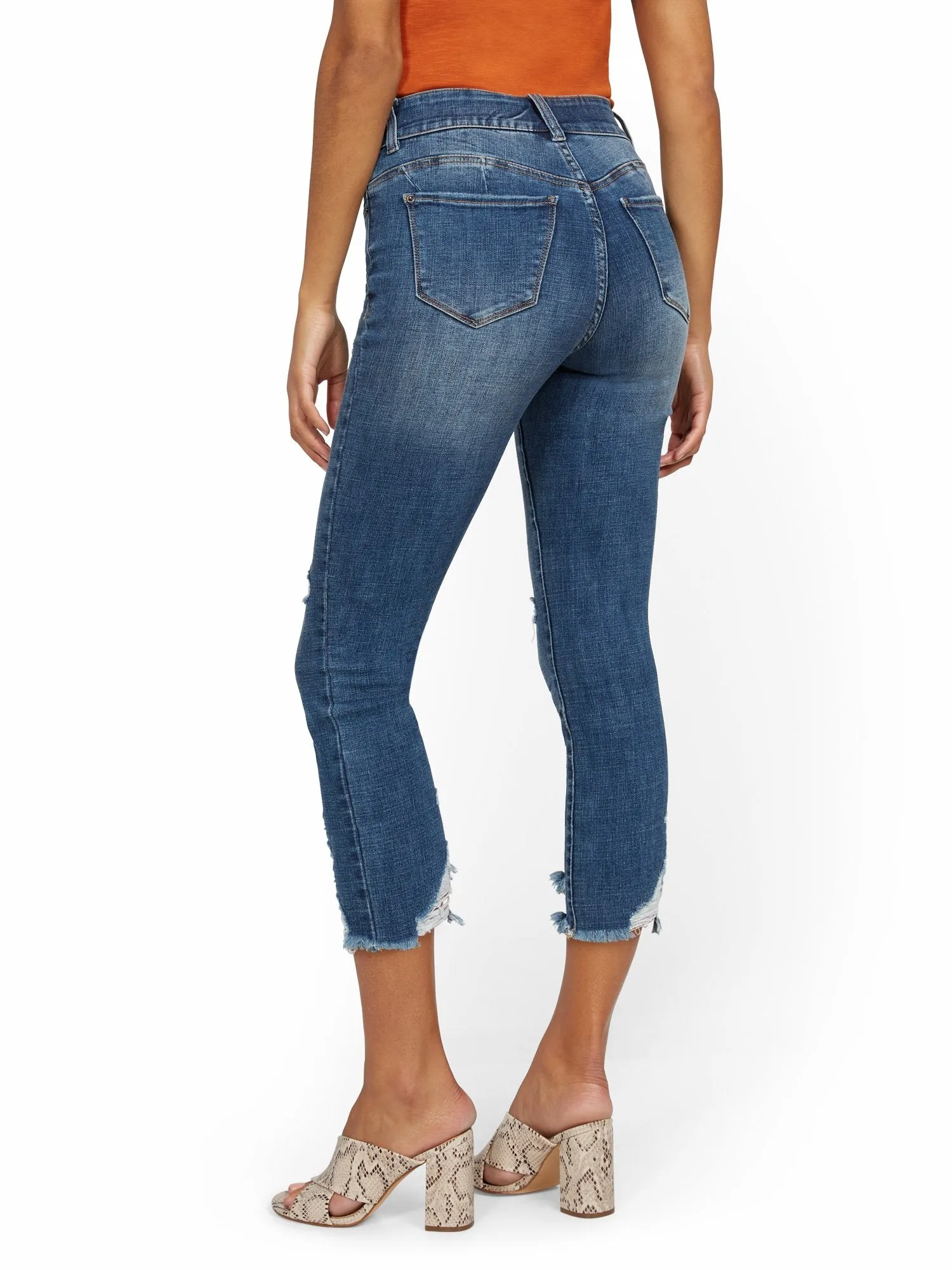 Mya Curvy High-Waisted Sculpting No Gap Super-Skinny Capri Jeans - Orchard Blue