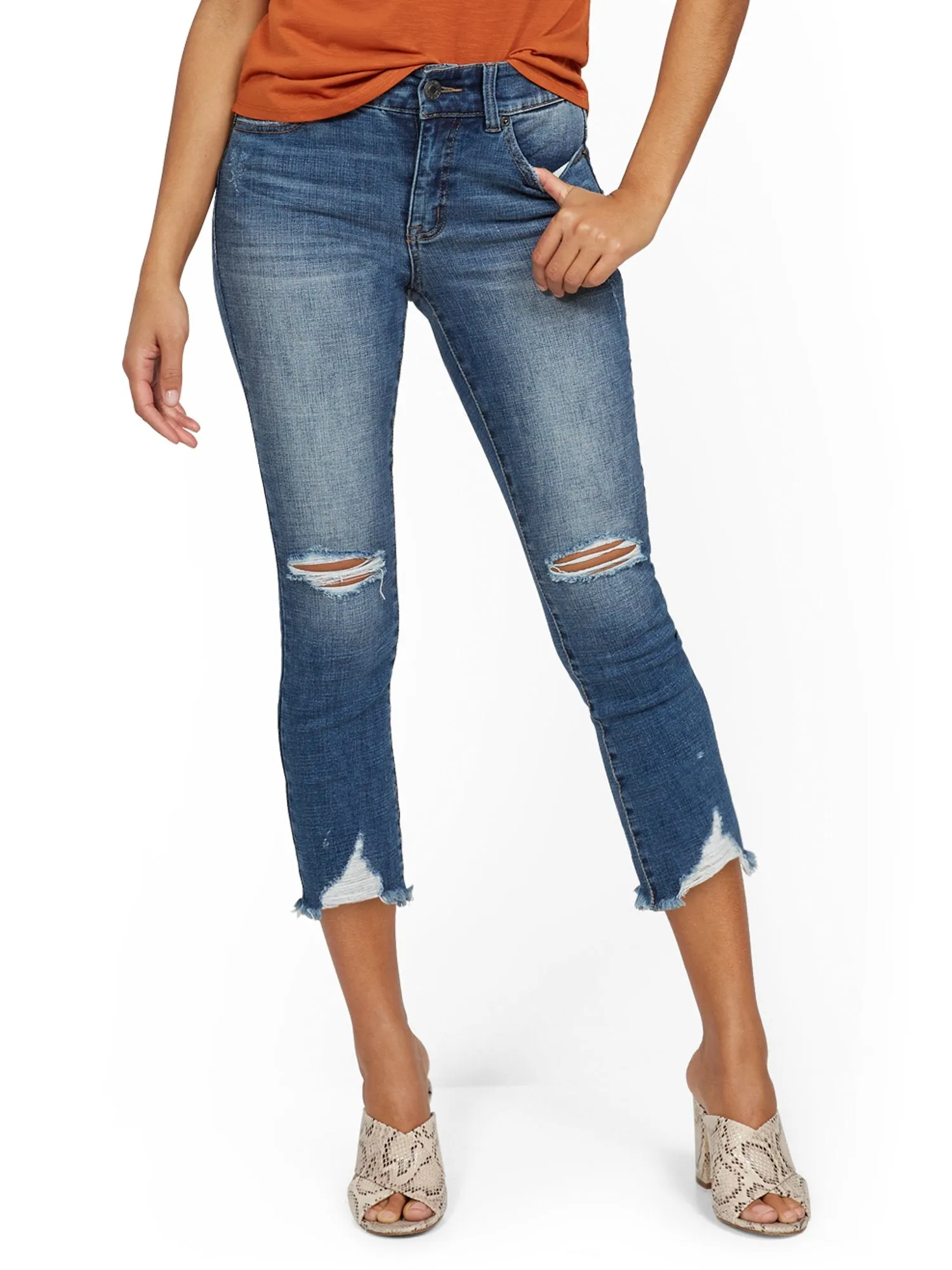 Mya Curvy High-Waisted Sculpting No Gap Super-Skinny Capri Jeans - Orchard Blue