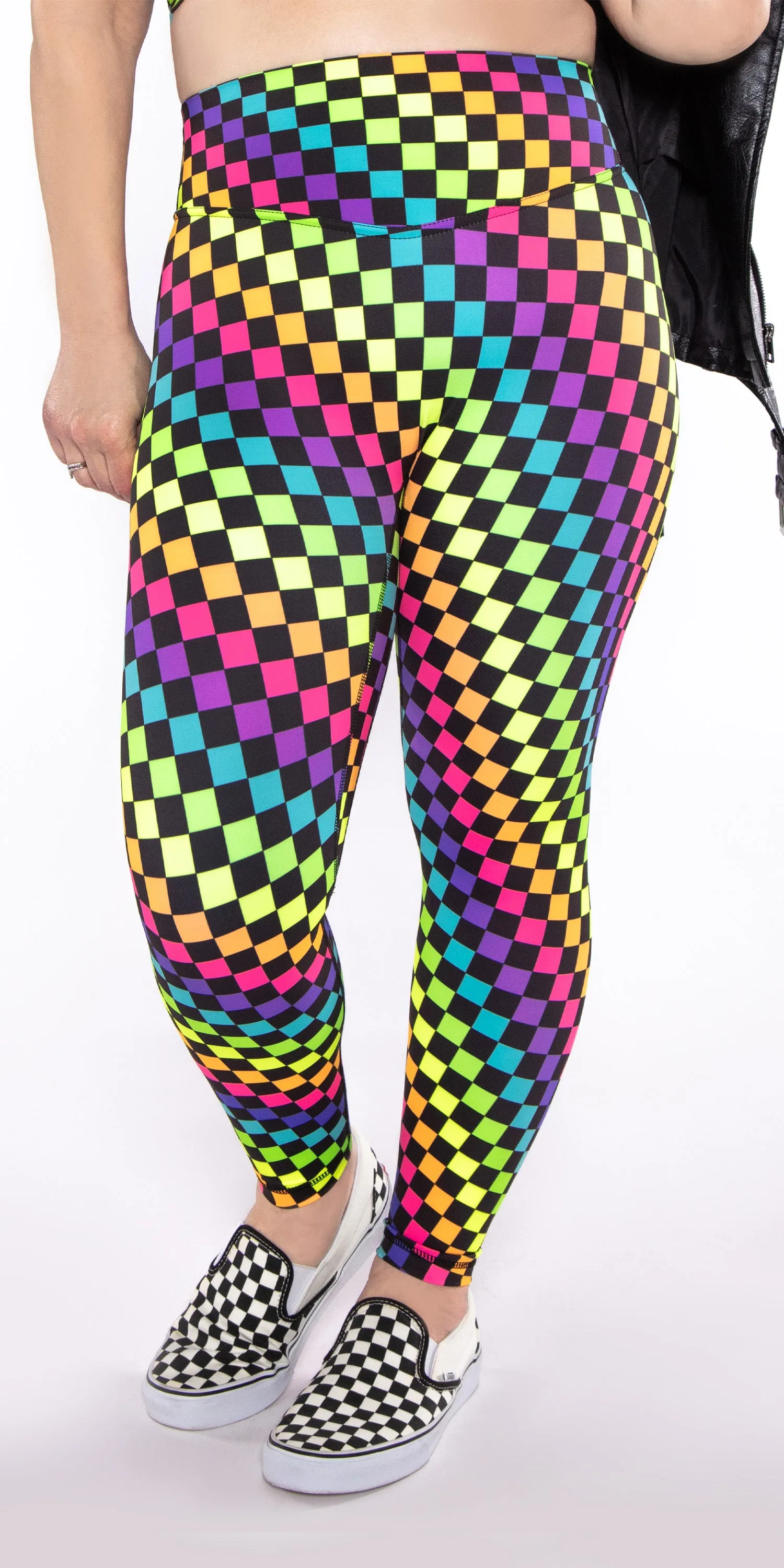 Neon Pop Checkers - Contour Legging