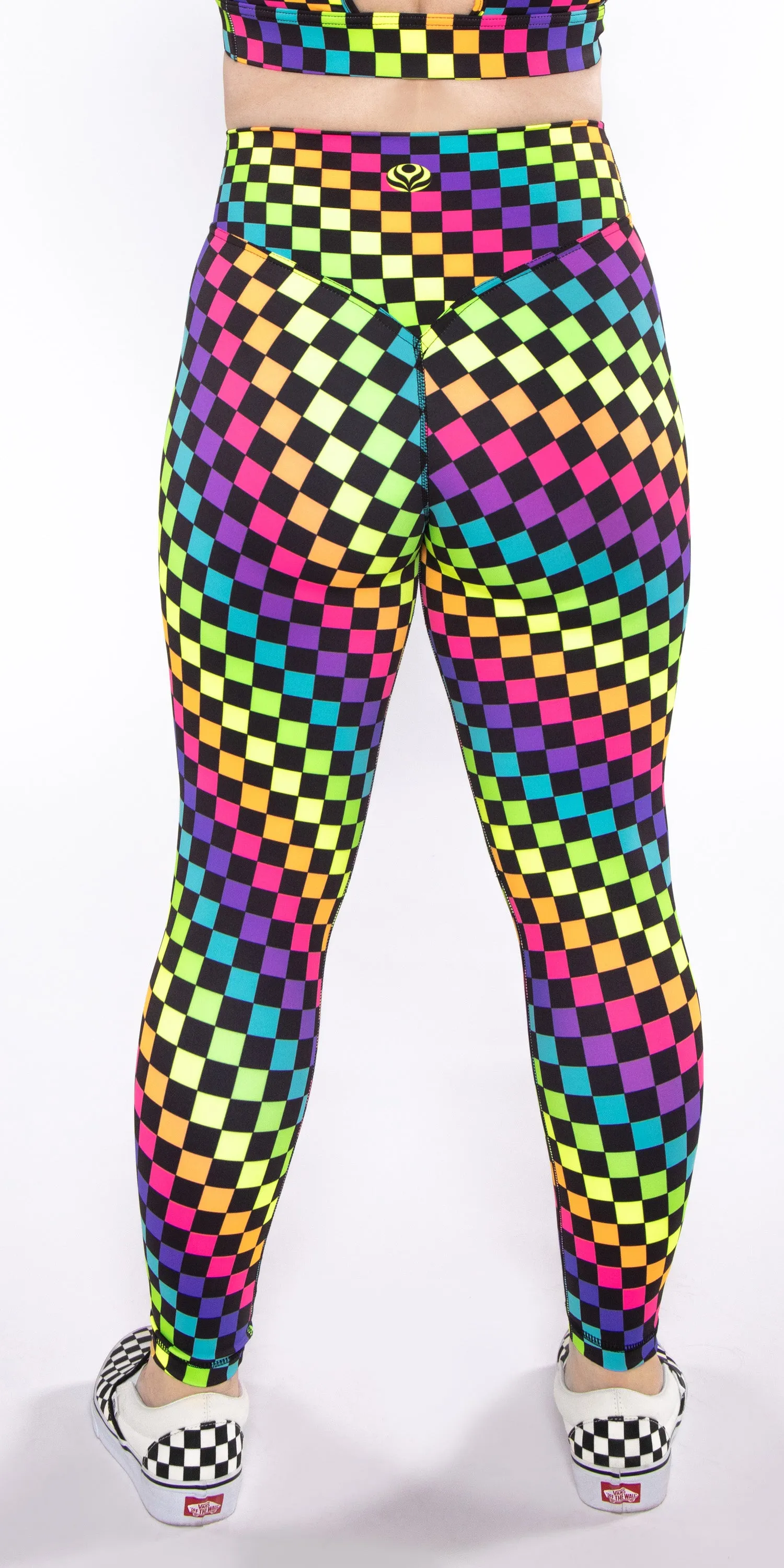 Neon Pop Checkers - Contour Legging