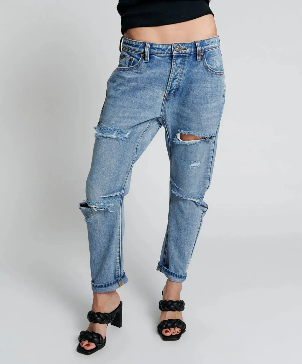 One Teaspoon Messed Up Saints Boyfriend Jeans