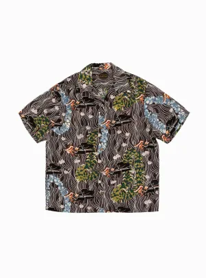 Piano Printed Short Sleeve Shirt Black