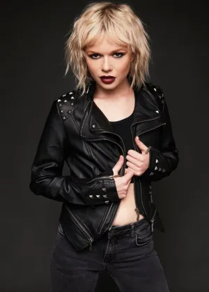 Rockstar Black Studded Moto Biker Jacket