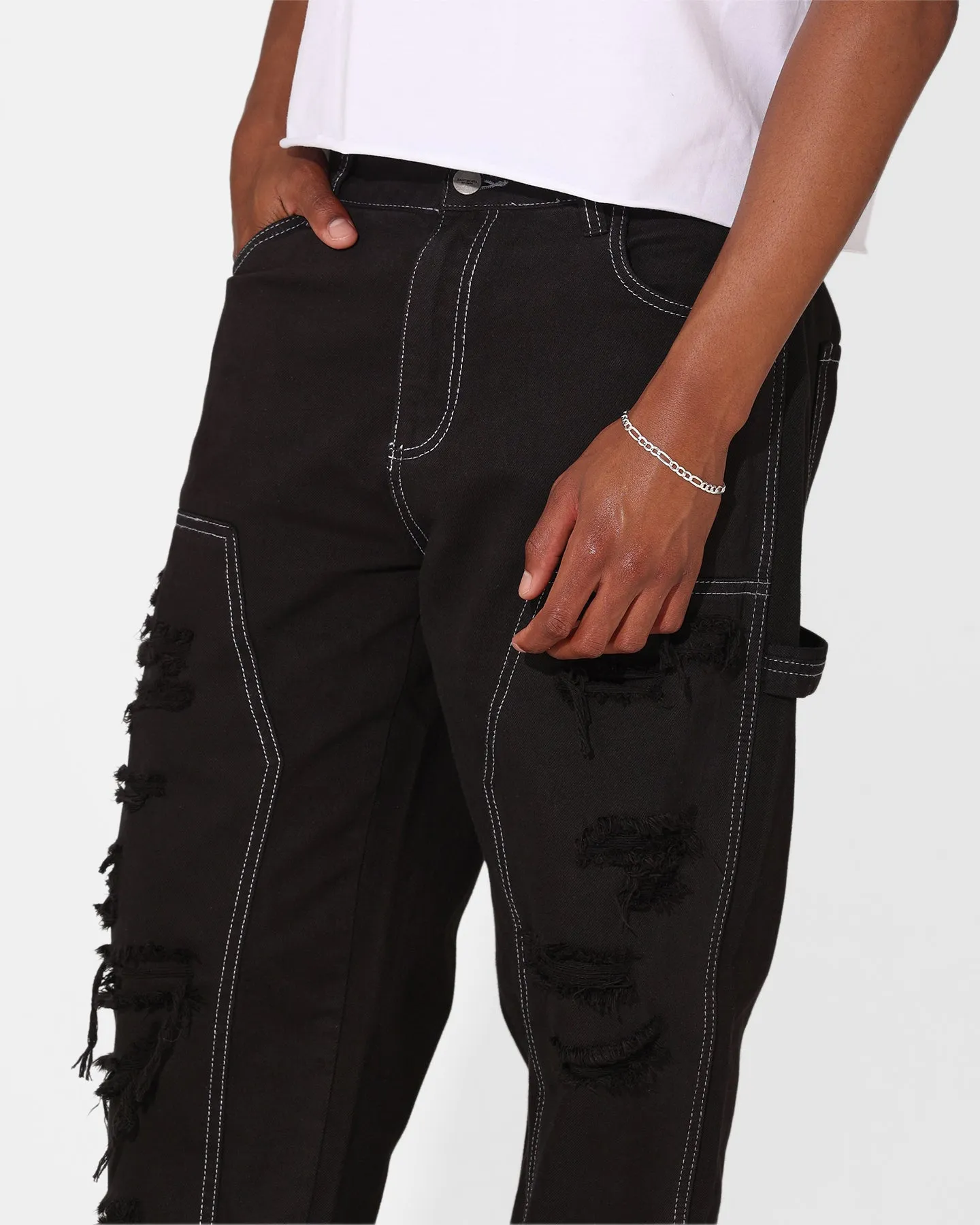 Saint Morta Titus Carpenter Jeans Black/White