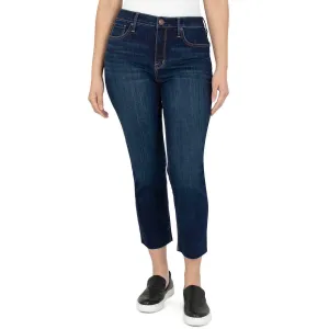 Seven 7 Women's London Tower Straight Leg High Waist Cropped Raw Hem Jeans