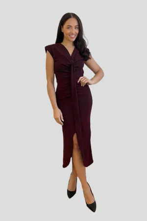 Shimmer Ruched Midi Dress