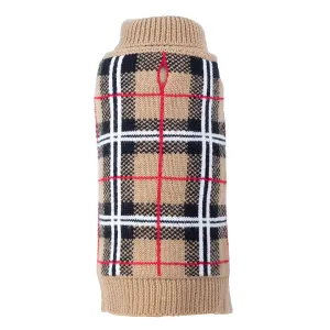 Tan Plaid Dog Sweater