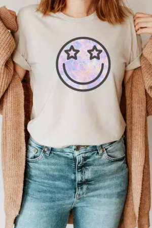 Tie Dye Smiley Graphic Tee