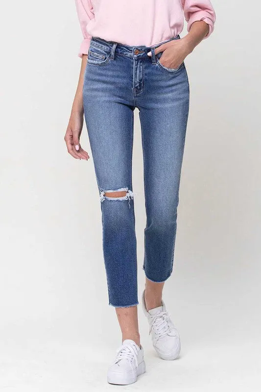 Vervet Mid-Rise Straight Cropped Jeans