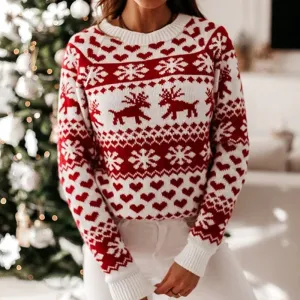 Wenkouban-Christmas Thanksgiving outfits_Winter Christmas Knitting Soft Warm Knitwear Full Sleeve Casual Christmas Sweater