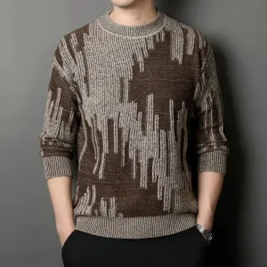 Wiaofellas  -  High-quality autumn and winter men's warm sweaters, stretchable fashionable spliced O-neck bottoming shirt.