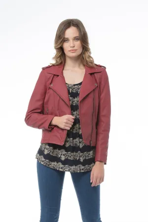 Women's Leather Jacket|Dark Red Real Leather Jacket Women| Ladies Genuine Leather Jackets|Leather Coats|PORTIA Leather Jacket size XS