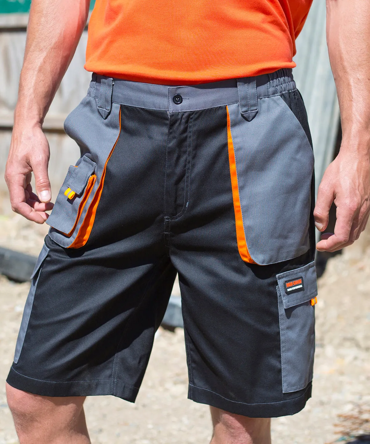 Work-Guard lite shorts | Grey/Black/Orange